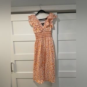 Aqua Orange Floral Dress